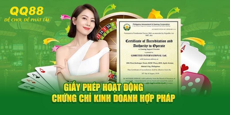 Giấy phép hoạt động của nhà cái uy tín QQ88